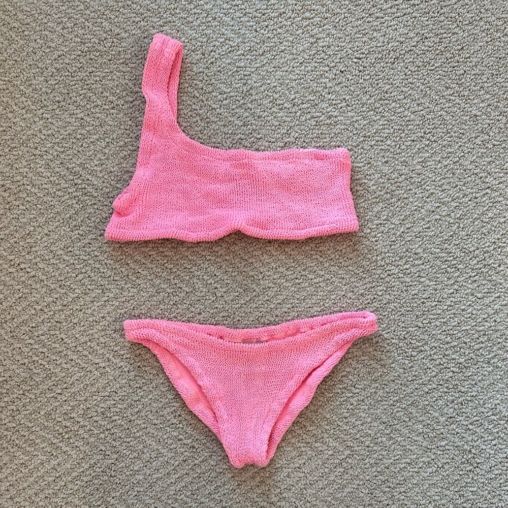 Hunza G Bubblegum Pink One Shoulder Bikini